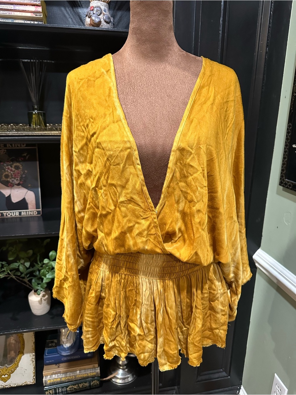 Blue Life Golden Tie‑Dye Mini Dress/Top – Size XS (Oversized Fit)